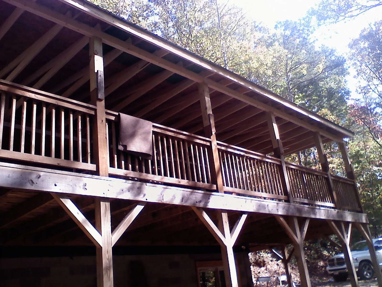 Timber framing under a new elevated porch and deck — Roof Leak Repair in Wanatah by Roofing Brothers